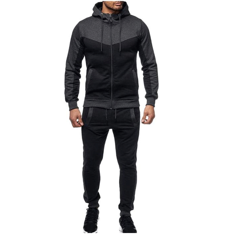 Men's Hooded Sports Zip-Up Set