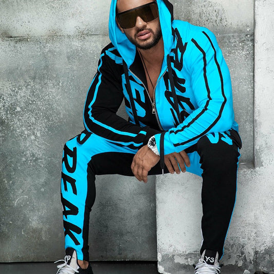 Men's Floral Hoodie Jogger Set
