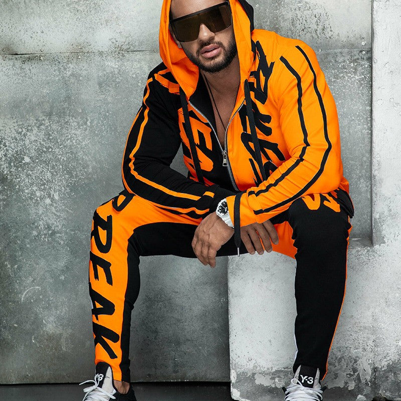 Men's Floral Hoodie Jogger Set