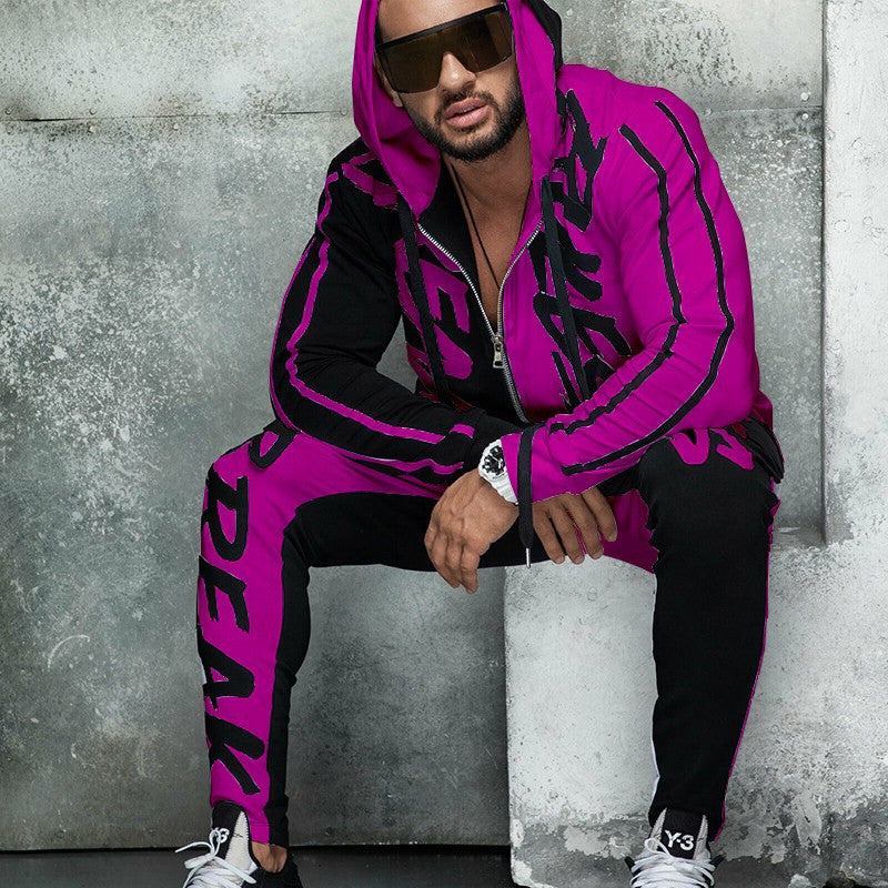 Men's Floral Hoodie Jogger Set