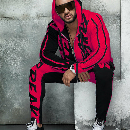 Men's Floral Hoodie Jogger Set