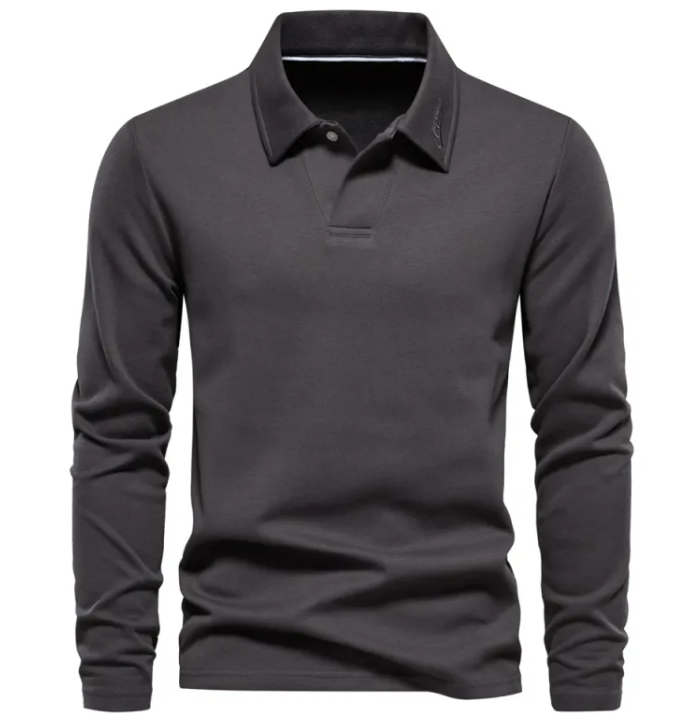 Men's Long Sleeve Lapel Top