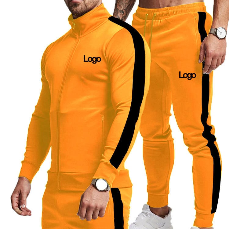 Colorblock Long-Sleeved Men's Sports Suit