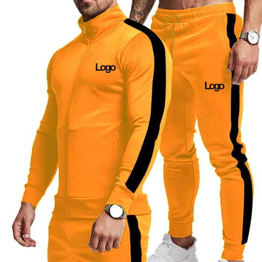 Colorblock Long-Sleeved Men's Sports Suit
