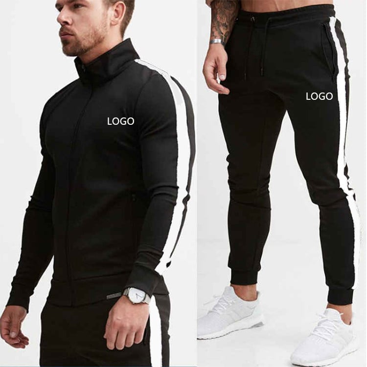 Colorblock Long-Sleeved Men's Sports Suit