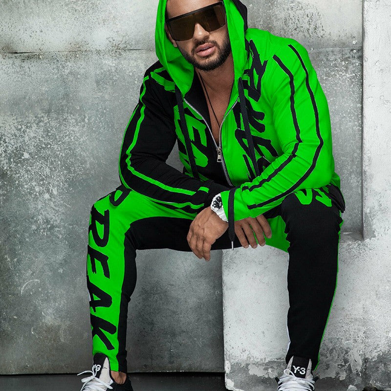 Men's Floral Hoodie Jogger Set