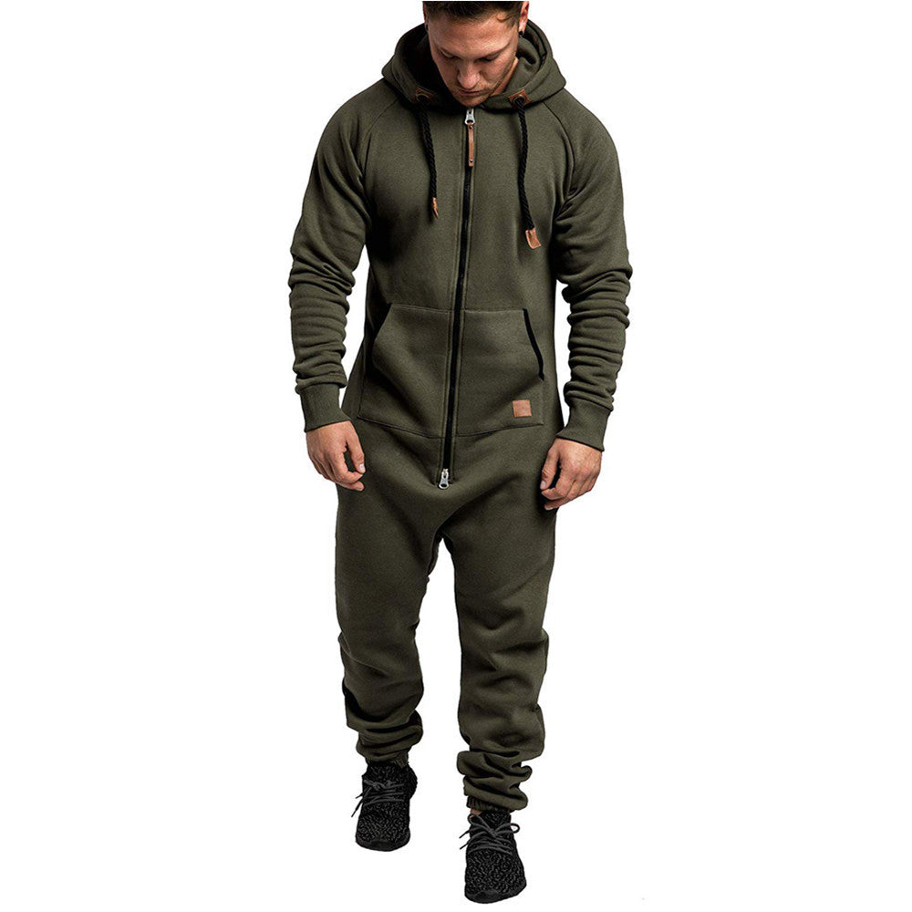 Men's Hooded Fleece Jumpsuit