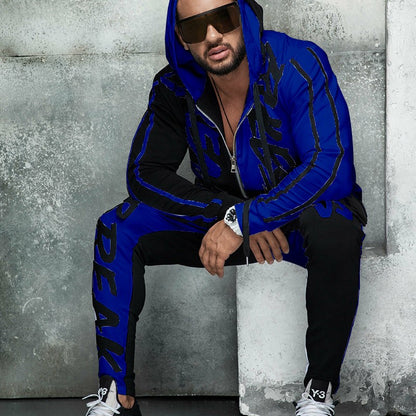 Men's Floral Hoodie Jogger Set