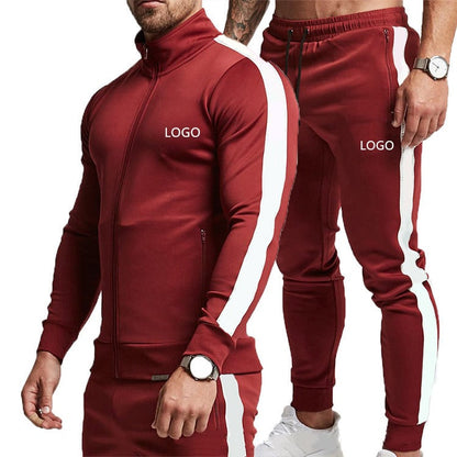 Colorblock Long-Sleeved Men's Sports Suit