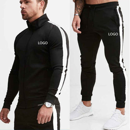 Colorblock Long-Sleeved Men's Sports Suit