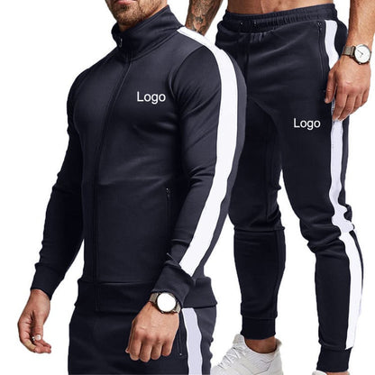Colorblock Long-Sleeved Men's Sports Suit
